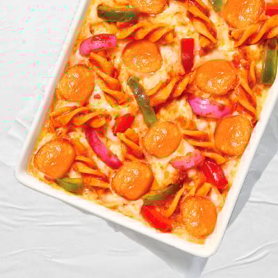Spicy Schezwan Pasta Chicken