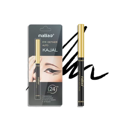 Maliao Eye Definer Auto Kajal - 24HR Waterproof Jet Black, Smudge-Proof Formula