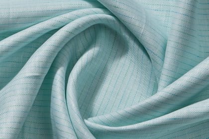 100% Linen, Yarn Dyed, Twill,Sky Blue And Green Men And Women, Unstitched Shirting Or Top Fabric-1 Meter