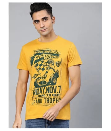 Conditions Apply Cotton Yellow Printed T-Shirt - None