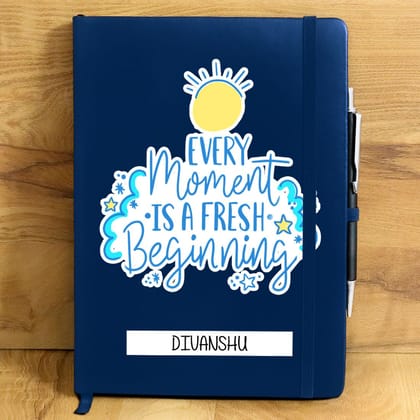 Every Moment Is A Fresh Beginning Personalised Diary-Black