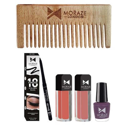 Moraze makeup combo blush-pink-flamingo-purple-pheonix-Kajal--Comb-Moraze makeup combo (blush-pink+-flamingo+-purple-pheonix+-Kajal-+-Comb)