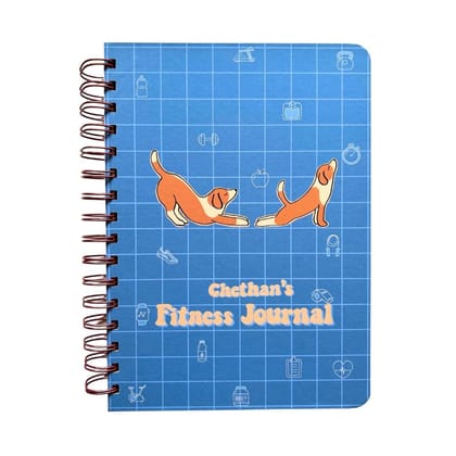Fitness Journal - Dog Yoga | Teal Blue | 3 months
