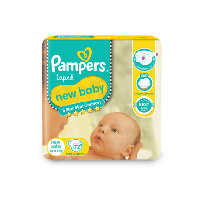 Pampers Active New Baby Diapers New Born Extra Small, 46 Pcs Pack