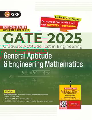 GKP GATE 2025 : General Aptitude & Engineering Mathematics - Guide | GATE Solved Papers from 2022-24