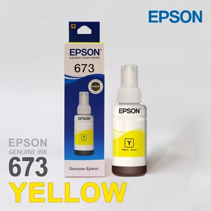 Epson T6734 / 673 Yellow Genuine Ink Bottle 70 ml-Black