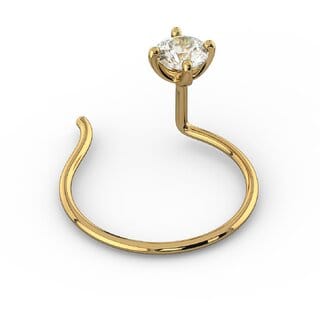 Natural American Diamond Gold Plated Stylish Nose Ring For Women  Girls Jaipur Gemstone