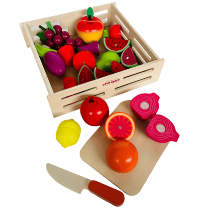 Open Ended Wooden Cutting Set - Fruits & Veggies