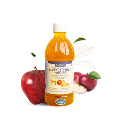 Keeros Apple Cider Vinegar With Mother Vinegar, 100% Natural, Raw, Unfiltered, Unpasteurized, 500 ml