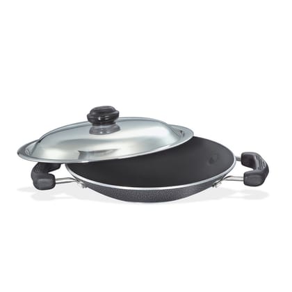 Prestige Omega Select Plus Aluminium Non-stick Deep Appachetty with Lid, 20 cm (1 L)