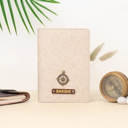 PERSONALISED PASSPORT COVER - BEIGE-Beige