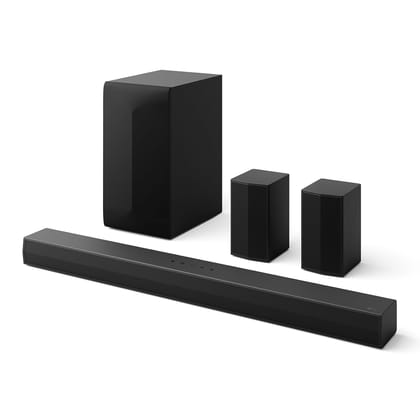 LG Sound Bar S65Tr 5.1Ch 600W Dolby Digital Soundbar for Tv with Wireless Woofer and Wireless Rear Speaker Hdmi Optical ConnectivityBlack-Black