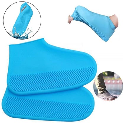 4867 Non-Slip Silicone Rain Reusable Anti skid Waterproof Fordable Boot Shoe Cover (Mix Color)