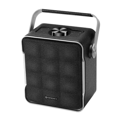 Portronics Harmony II 60W HD Sound Portable Bluetooth 5.3V Speaker, Bass Boost Technology, Upto 5 Hours Playtime, Bass or Treble Adjustment, Leather Finish, USB or AUX in, Type C Fast Charging (Grey)