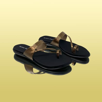 Elegant Gold Slip-On Sandals-Gold / 36