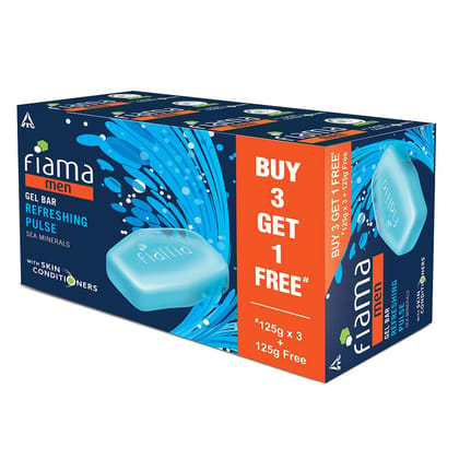 Fiama Men Refreshing Pulse Gel Bar, With Sea Minerals, With Skin Conditioners - 125G duplicate