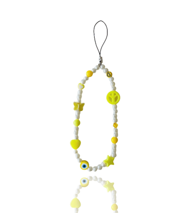 Yellow Pearl - Round Phone Charm