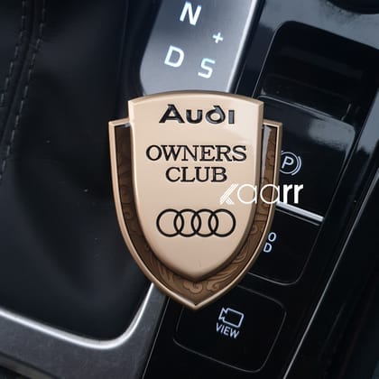 3D Owners Club Car Metal Emblem Badge Sticker Decal (Gold)-Audi