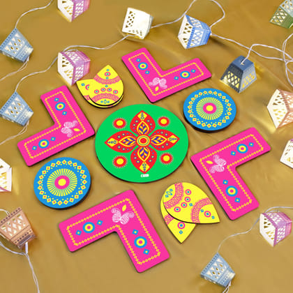 Indigifts Decoration Items for Home Diwali Special Readymade Readymade Rangoli for Diwali Home Decoration, Lights for Diwali Decoration in Balcony-Diwali Gift Hampers