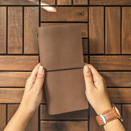 Coffee Brown TBC Travellers Journal | Slim-Leather Cover Only