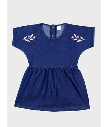 Me N My CLOSET - Blue 100% Cotton Baby Girl Frock ( Pack of 1 ) - None