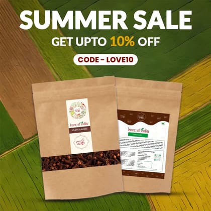 Organically Grown Clove (Laung) Golden Brown | Kerala (Idduki) | Premium Export Quality 50gm
