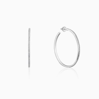 Silver Studded Hoop Earrings