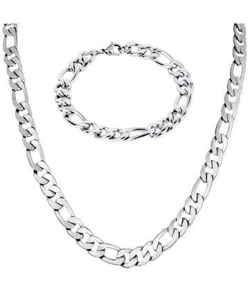 Thrillz Silver Plated Stainless Steel Chain ( Pack of 2 ) - None