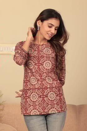 JAIPUR HANDBLOCK PRINT New collection of cotton hand printed short kurti 44
