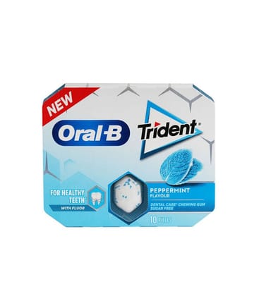 Trident Oral-B Sugar Free Chewing Gum Peppermint Flavour, 34 gm