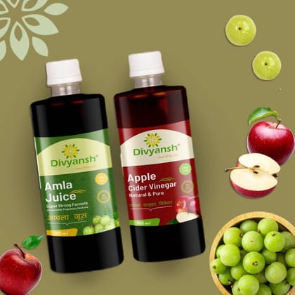 Divyansh Amla juice & Apple Cider VinegarJuice Combo Pack - None