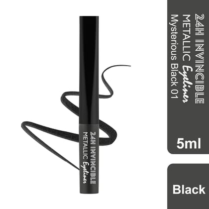 Rebellion 24H Invincible Eyeliner-Metallic Black - Mysterious Black 01