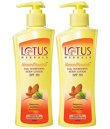 Lotus Herbals Almondnourish Daily Nourishing Body Lotion (Pack of 2*250g=500g)