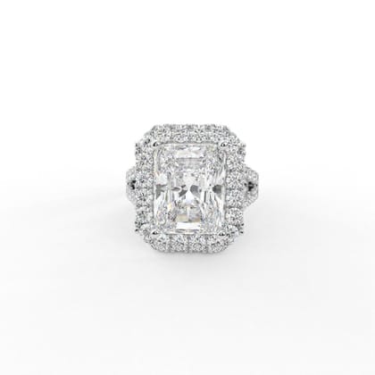 ERINA RADIANT CUT SOLITAIRE SILVER RING-4 / White Gold
