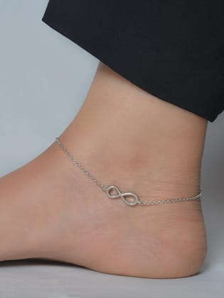 Plain Infinity Silver Anklet