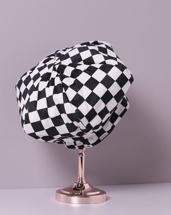 Black & White Checked Hat Cap-Hat