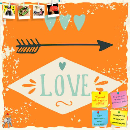 ArtzFolio Valentine Love Artwork D16 Printed Bulletin Board Notice Pin Board Soft Board | Frameless-Frameless Pin Board / 12inch x 12inch (30.5cms x 30.5cms)