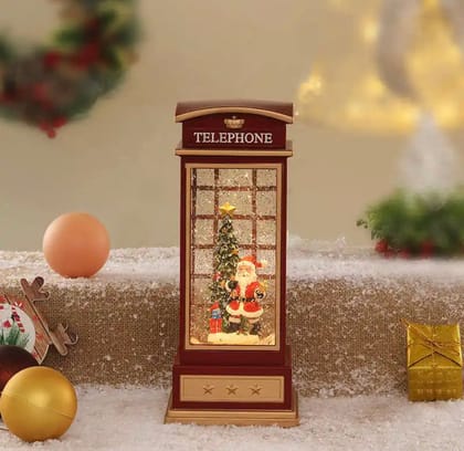 Telephone Booth Christmas Lantern-Santa