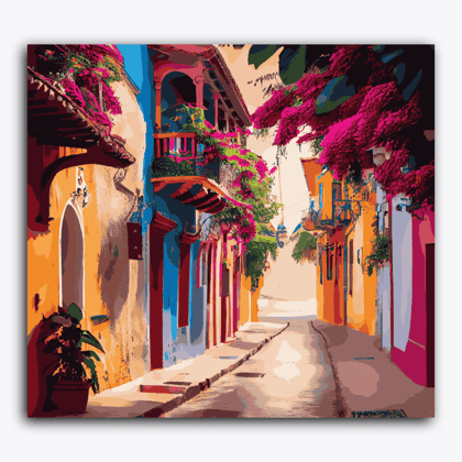 Colourful Streets-Without Frame / 18x20 inch / 24 Palette