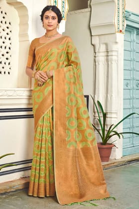 Fecund Green Banarasi Silk Saree
