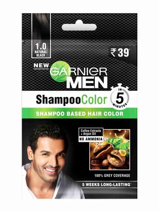 GARNIER MEN SHAMPOO COLOR 1.0 NATURAL BLACK 10 ML+10 ML