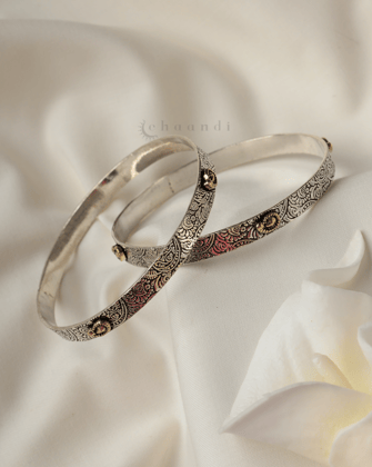 Gold Polish Silver Bangle CHB1123 (Pair)