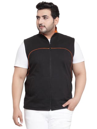 Scott International Mens Plus Size Rich Cotton Sleeveless Jacket - Black - PLUS-JSLV3_XXL - 2XL