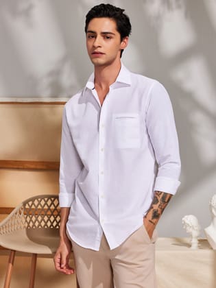 White Solid Shirt-M/38