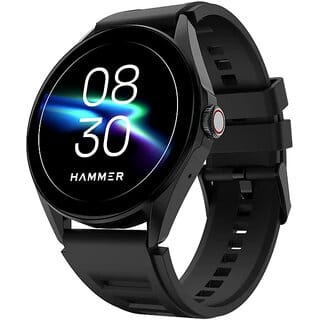 HAMMER Cyclone 1.39" Round Dial Rotating Crown Smart Watch with Calling Function High Refresh Rate Multi Sports Modes Spo2 HR Voice Assistant (Midnight Black)