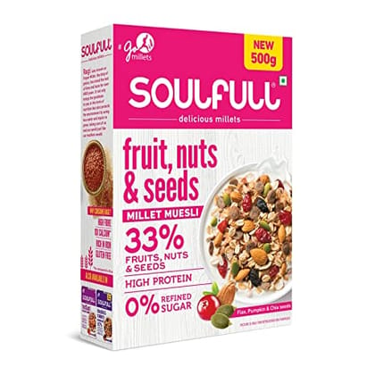 TATA SOULFULL FRUIT NUTS AND SEEDS MILLET MUESLI 500 G