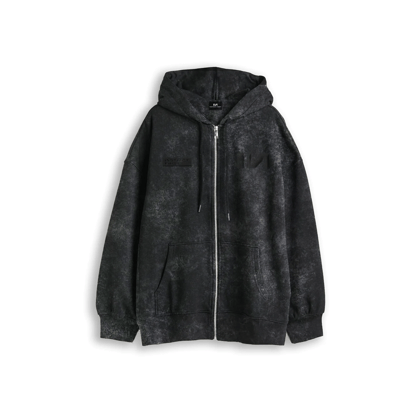 IRON Washed Oversized Hoodie-XS / Charcoal