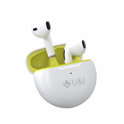 U&i Mood Series 22 Hours Battery Backup True Wireless Stereo with Mic-White-Yellow
