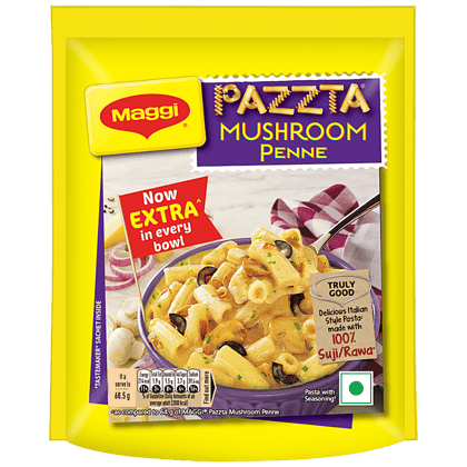 Maggi Pazzta Mushroom Penne, Made With 100% Suji/Rawa, 68.5 G