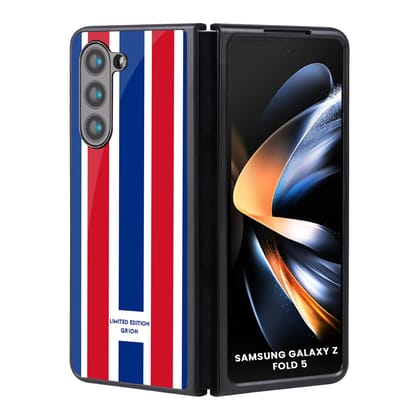 Tricolor Flag Glass Case for Samsung Galaxy Z Fold5 5G